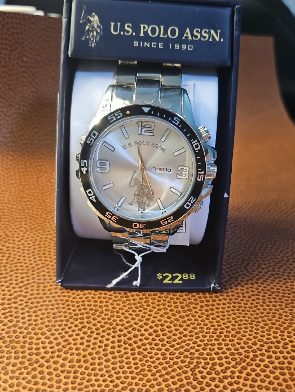 U.S. Polo Assn. Silver and Black Men's Chronograph Watch